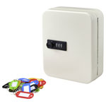 Sygonix SY-4737738 Key cabinet 20 hooks White Durable Secure