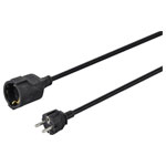 Sygonix SY-4872632 Cable Extension 16 A Black 3m H05VV-F 3G 1.5 mm²