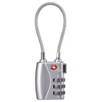 Sygonix SY-5044450 Cable lock TSA silver combo 33mm zinc lock