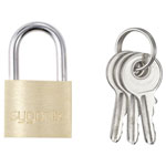 Sygonix SY-5045280 Padlock 19.7mm gold yellow brass keyed-different