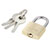 Sygonix SY-5045280 Padlock 19.7mm gold yellow brass keyed-different