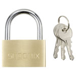 Sygonix SY-5045286 Padlock brass 49mm gold yellow keyed-different