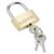 Sygonix SY-5045288 Padlock 29.8 mm keyed-different brass gold key