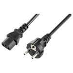 Sygonix SY-5243880 Appliances  Cable 2.5m spiral black C13/C14 connectors