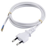 Sygonix SY-6329436 Mains Cable 1.50 m white straight plug/open end