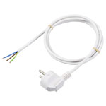 Sygonix SY-6408152 Mains Cable Schuko plug angled open end 1.5m white