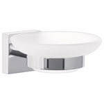 tesa 40240-00000-00 EKKRO soap tray chrome/satin glass Adhesive mount