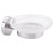 tesa 40310-00000-00 MOON soap tray silver/white satin no-drill mount
