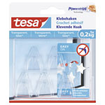 tesa 77734-00000-00 small Adhesive hook transparent reusable 5pcs