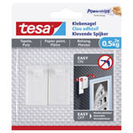 tesa 77772-00000-00 Self-adhesive Nail white pack of 2 no drilling reusable