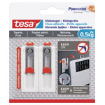 tesa 77782-00000-00 Adjustable Adhesive Nails white 2pcs no-drill reusable