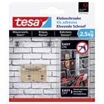 tesa 77902-00000-00 Adhesive screws 18x11mm beige 2pcs for brick & stone 2.5kg