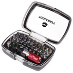 Toolcraft 1613599 Bit Set 32-Piece Colour-Coded Case Belt Clip