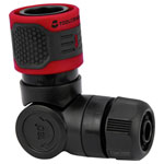 Toolcraft 2302358 Angled Hose Connector with Manual Valve 16cm Red/Black