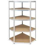 Toolcraft KPW77 Storage Rack 175kg Galvanized Metal Corner Unit MDF Shelves