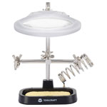 Toolcraft ZD-10MB Third Hand: Clips Magnifier LED Iron Stand