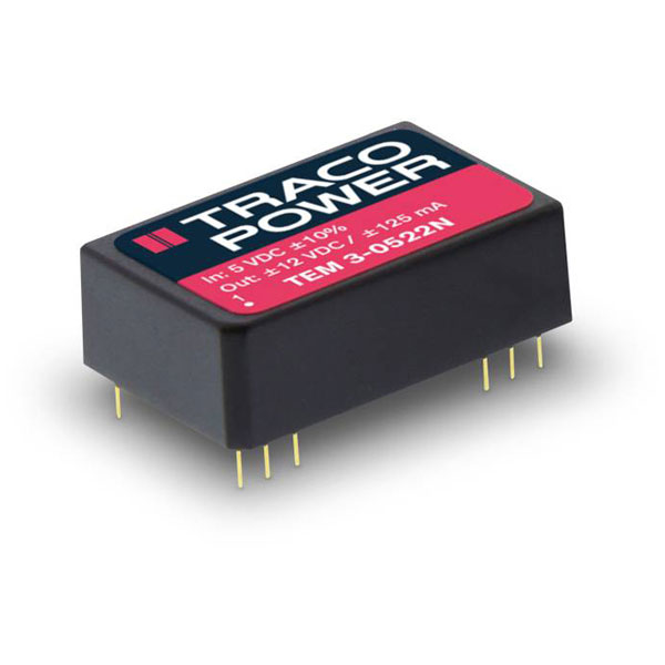 TracoPower TEM 3-2422N DC/DC Converter 24 V DC 2 Outputs 3 W Short...