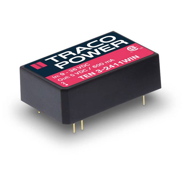 TracoPower TEN 3-2412WIN DC/DC Converter 24V to 12V 250mA 3W 4:1 Range