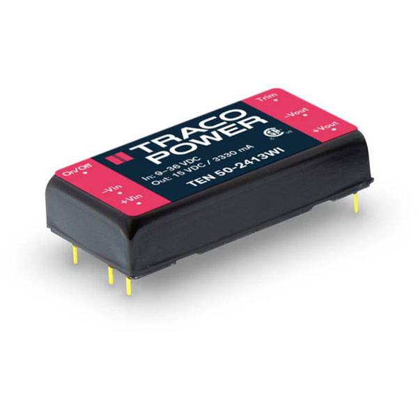 TracoPower TEN 50-2413WI DC/DC Converter 24V to 15V 50W 3.33A 4:1 ...