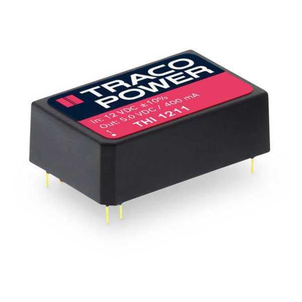 TracoPower THI 0511 DC/DC Converter 5V 400mA 2W 6000Vpk Reinforced...