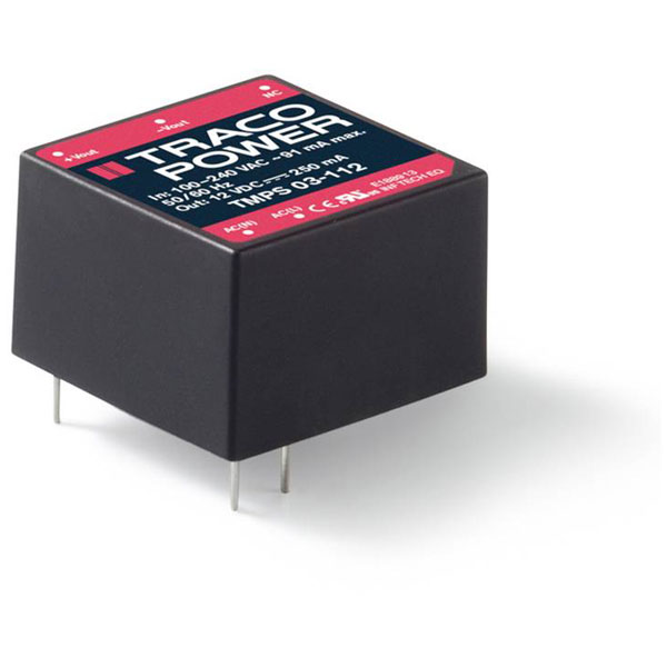 TracoPower TMPS 03-105 Mini AC/DC SMPSU 5V 0.6A 3W Encapsulated So...
