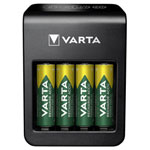 Varta 57687101441 LCD Plug Charger+4x56706 for AAA AA 9V with USB Output