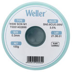 Weller T0051402899 Solder Lead-Free 100g 0.30mm Flux Core Sn0.6Cu0.05Ni