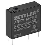 Zettler Electronics AZ9371-1A-24DE PCB Relay 24V DC 5A SPST 1pc