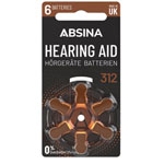 Absina 401023 Hearing Aid Battery ZA 312 1.4 V Zinc Air 6 pieces