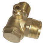 Aerotec 9048003 Pneumatic Check Valve Brass 1 piece 3/4 & 1/2 Inch Threads