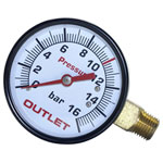 Aerotec 9052069 Manometer Connector 63mm 16 Bar Vertical 1/4" AG