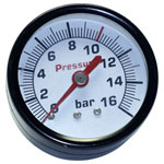 Aerotec 9052072 Manometer 63mm 16 Bar Axial Connection 1/4" External Thread