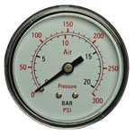 Aerotec 9414582 Manometer 50mm 10 bar/psi Rear 1/4" Thread