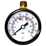 Aerotec 9415204 Manometer 40mm 12bar 1/8" Thread for Compressors