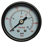 Aerotec 9415451 Manometer 40mm Dia 16 bar Back Thread 1/4" for Compressors