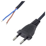 Akyga AK-OT-06A Mains Cable Europlug to Open Ends Black 3.00 m