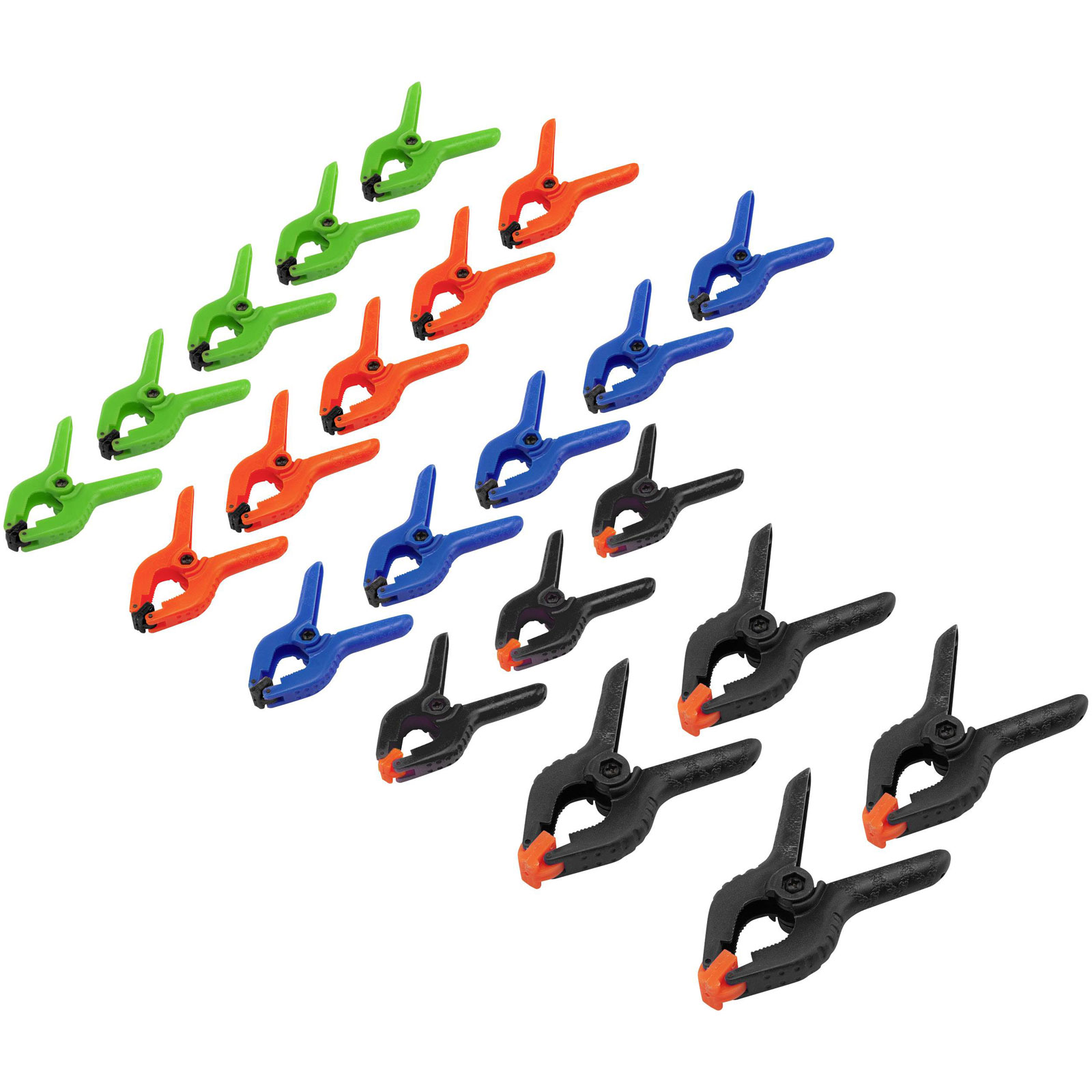 Set Di 22 Mini Morsetti Basetech, Lunghezza 90 Mm, 4 Colori (rosso, Verde, Blu, Giallo), Per Fissaggi E Incollaggi