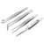 Basetech BT-2108046 Tweezers Set: 4-Piece Stainless Steel Precision
