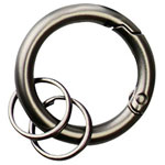 Basi 0006-0157 Keyrings Matt Grey/Black 10 pcs with Snap Carabiners