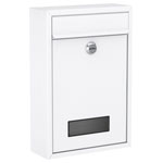 Basi 2170-1300 Letterbox Steel Matt White H320xW215xD82mm 2 Keys