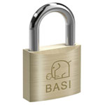 Basi 6110-4001-4003 Padlock Solid Brass Keyed-Alike, 2 Keys Included