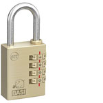 Basi 6220-4000 Padlock Combination Brass/Steel 3-Digit Secure Lock
