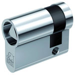 Basi DM5020-0000-DI8 Euro Cylinder 10/30mm Brass 8mm Triangular Nickel