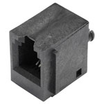 BEL SS65400-001F Modular Socket 4P4C Vertical Unshielded Black Flange