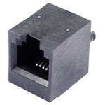 BEL Stewart SS65600-002F Modular Bush 6P4C Vertical Socket Black Unshielded