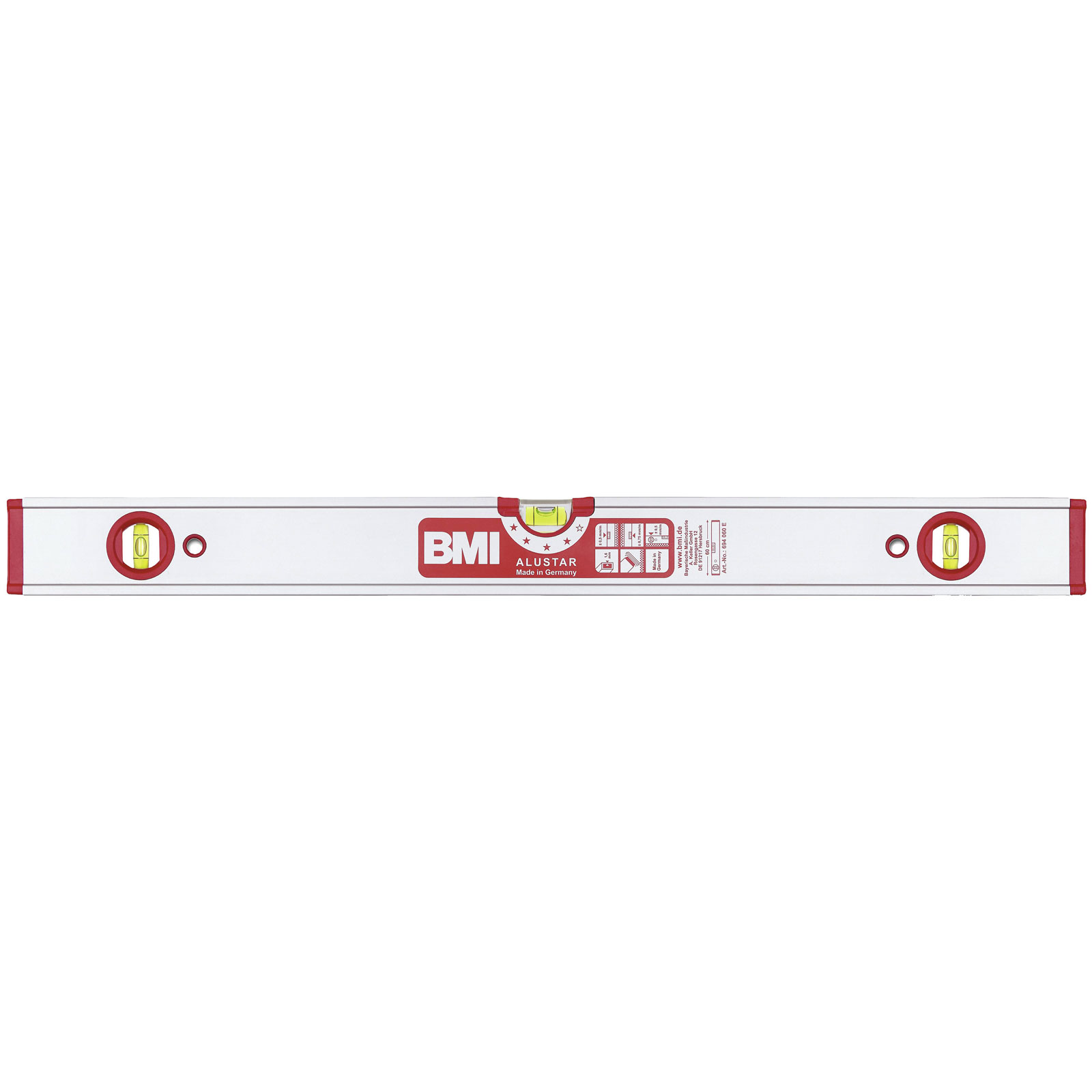 Niveau à Bulle BMI 687070002M – Boîtier Rouge Plastique, Vendu Sous Blister
