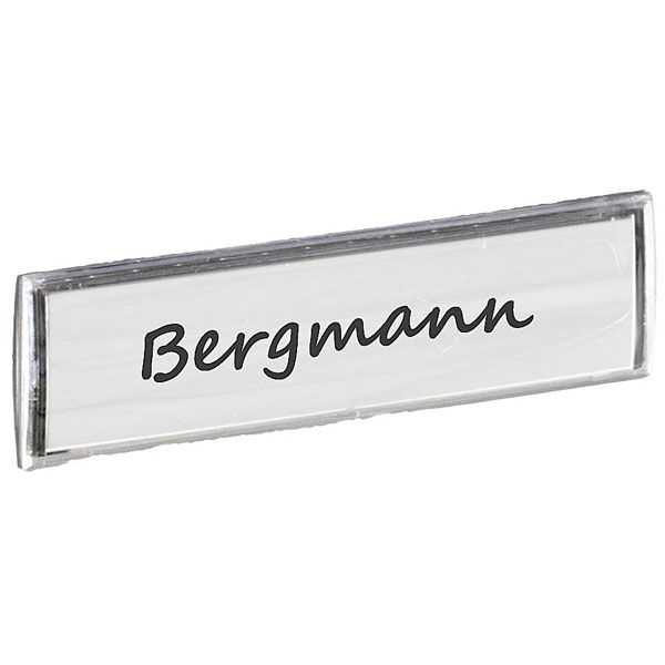Burg Wächter 18661 BK 92 F Name Badge Plastic Transparent 74x22mm
