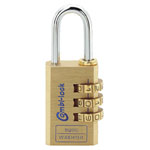 Burg Wächter 2851 Combi Lock Brass Padlock 22.50mm 3-Wheel Numeric