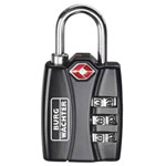 Burg Wächter 32991 TSA Padlock 30.80mm Black 3-Dial Combination Travel Safe