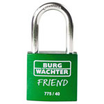 Burg Wächter 39451 Padlock 40mm Green Solid Aluminium Stainless Steel